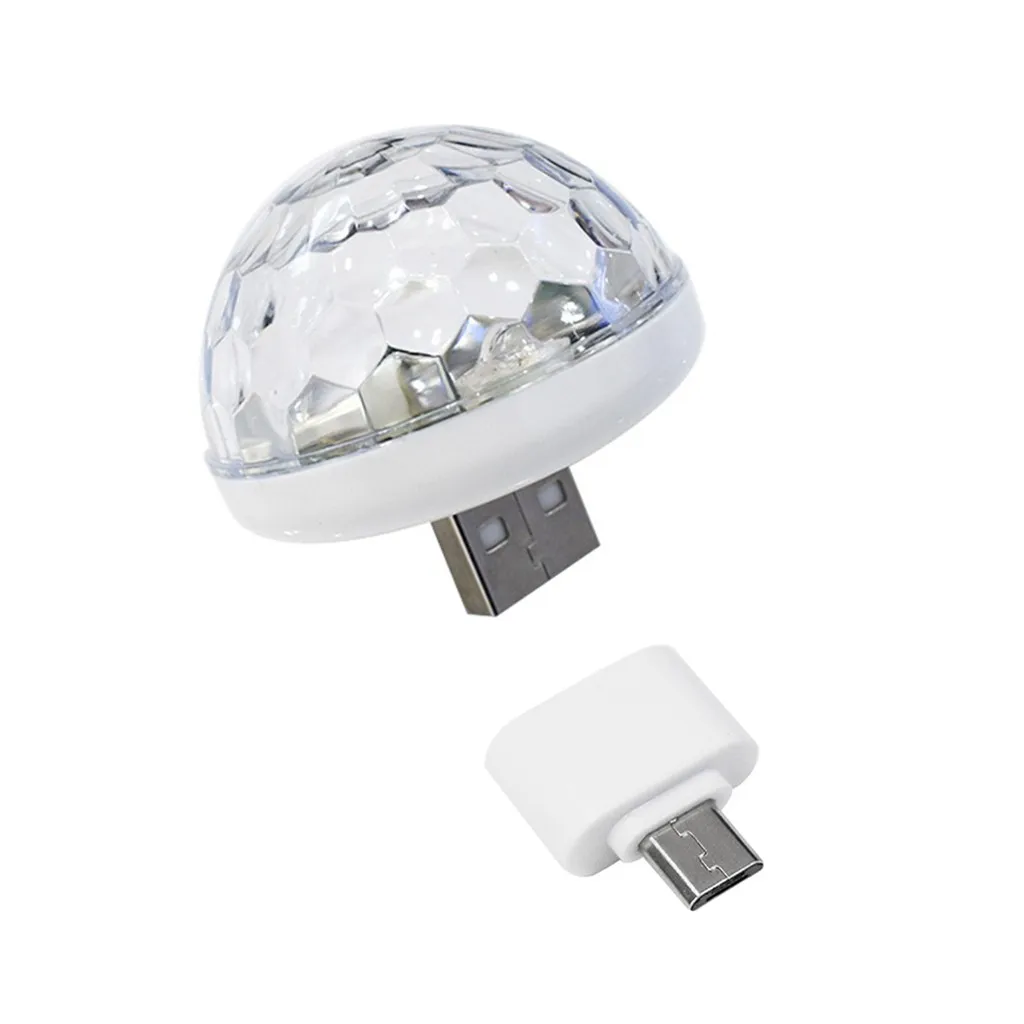 Android 4 стандарта, мини USB сценический светильник, дискотека, DJ, вечерние, Клубные, для мобильного телефона, Волшебный шар, светильник, лампа, датчик, умный Ночной светильник, разъем#4 - Цвет: Android