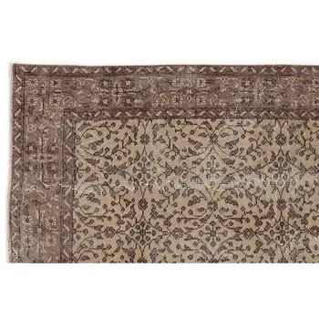 

Handmade Brown Vintage Overdyed Turkish Area Rug 113x203 Cm-3'8''X6'8''