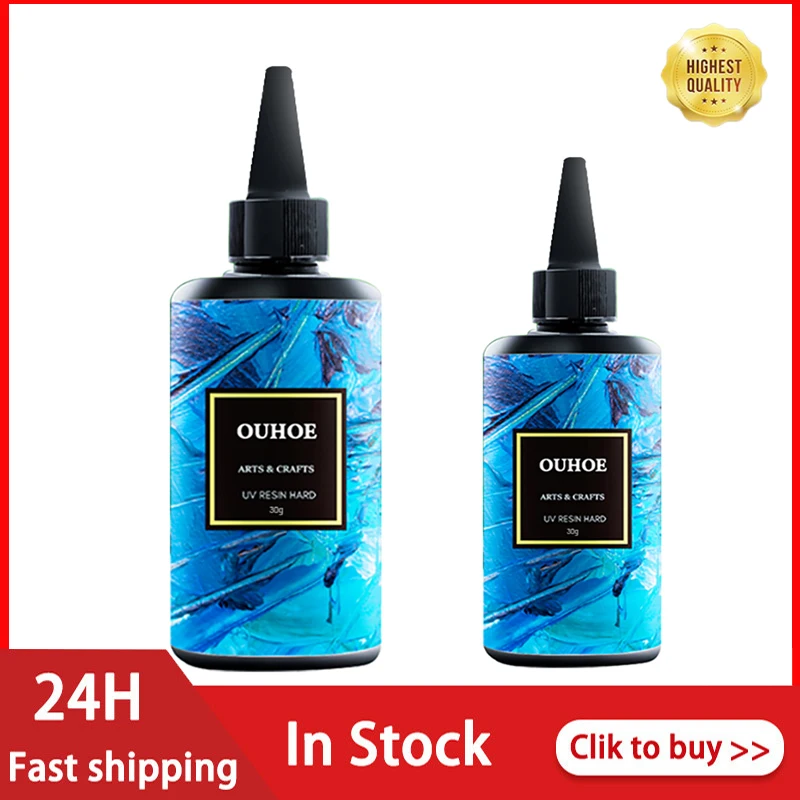 УФ-смола 30 г твердый прозрачный ультрафиолетовый клей для рукоделия пластиковый