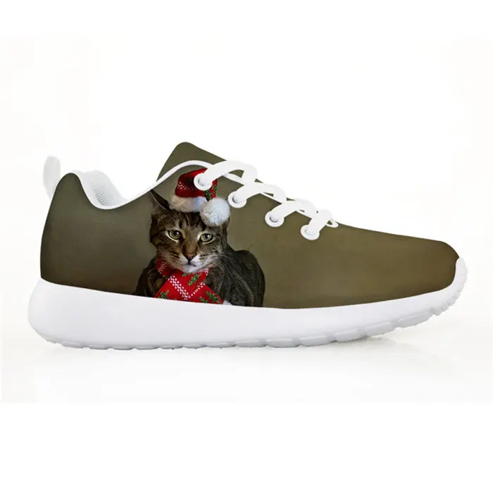 children shoes Модная обувь для девочек; кроссовки; повседневная обувь на плоской подошве с милым рисунком кота для мальчиков; дышащая обувь на шнуровке; Tenis Infantil - Цвет: children shoes