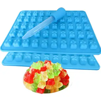 

Fashion Cake Tools Mold 1 Set 50 Cavity Silicone Gummy Candy Tray Bear Ice Cube Molds Maker Chocolate Jelly S5E8