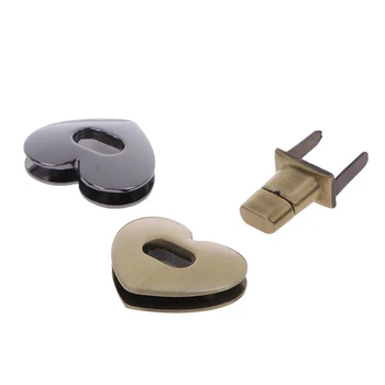 

1Set Heart Shape Clasp Turn Lock Twist Lock Bag Accessories Metal Hardware For DIY Handbag Bag