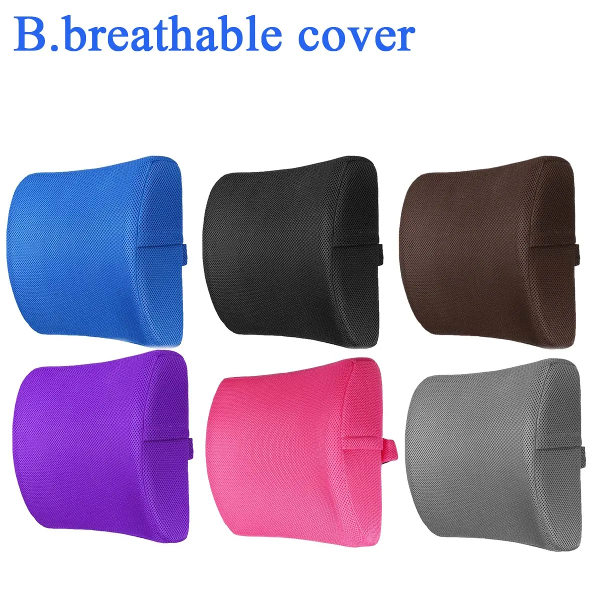 Soft Memory Foam Seat Pillows Breathable Lumbar Support Back Massager Waist Cushion For Chairs Home Office Relieve Pain Warm