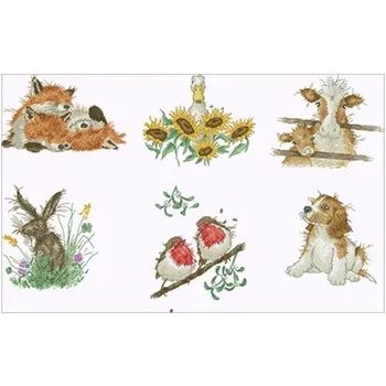 

Small animals patterns Counted Cross Stitch 11CT 14CT 18CT DIY Chinese Cross Stitch Kits Embroidery Needlework Sets