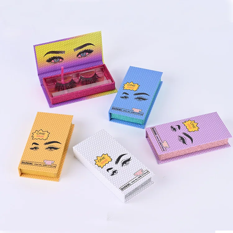 

New Empty Eyelash Packaging Box with Tray Bulk Wholesale Lash Packaging Rectangle Case 25mm Mink Lashes Boxes Eyelashes Package