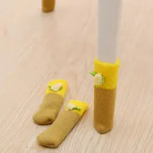 4 шт. Трикотажный чехол для ног стула, носки для ног, тканевые носки для защиты пола, трикотажный Противоскользящий чехол для ног стула