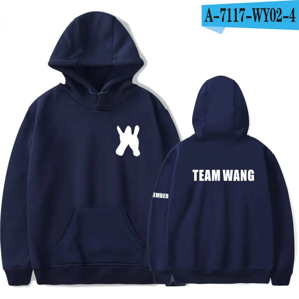 Комбинированная команда wang Wang Jiaer с тем же абзацем NCT 127 крутая Осенняя Толстовка Толстовки - Цвет: navy bule-WY02
