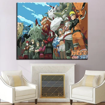 

DIY Painting By Numbers Anime Naruto Acrylic Abstract Coloring Wall Art Canvas Oil Pictures Home Decor For Living Room Framework