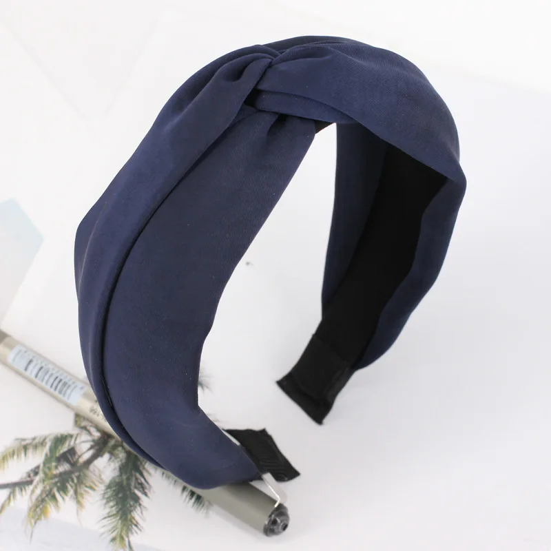 South Korea Hair Bands Large Rims Fabric Headband Simple Versatile Cross Knot Was a Small Face Headband CHIC Hair Accessories Wo