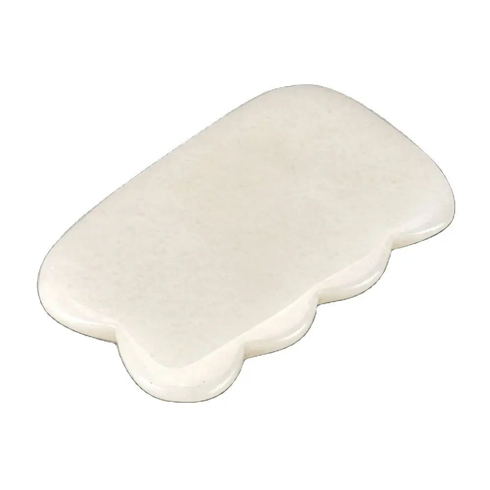 Natural White Jade Guasha Comb Tool Crystal Energy Stone Acupuncture Scraping Massage healing for Body Back Neck SPA Health Care