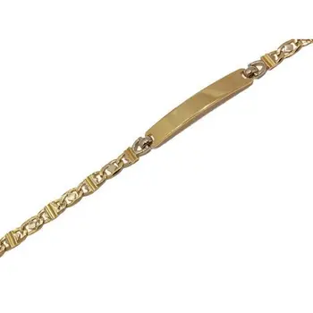 

Bracelet with identity plate in white and yellow bicolor gold
