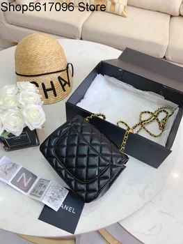 

2020 Famous Luxury Brand Shoulder bag diagonal bag Golden chain 5 colors size 18cm with box