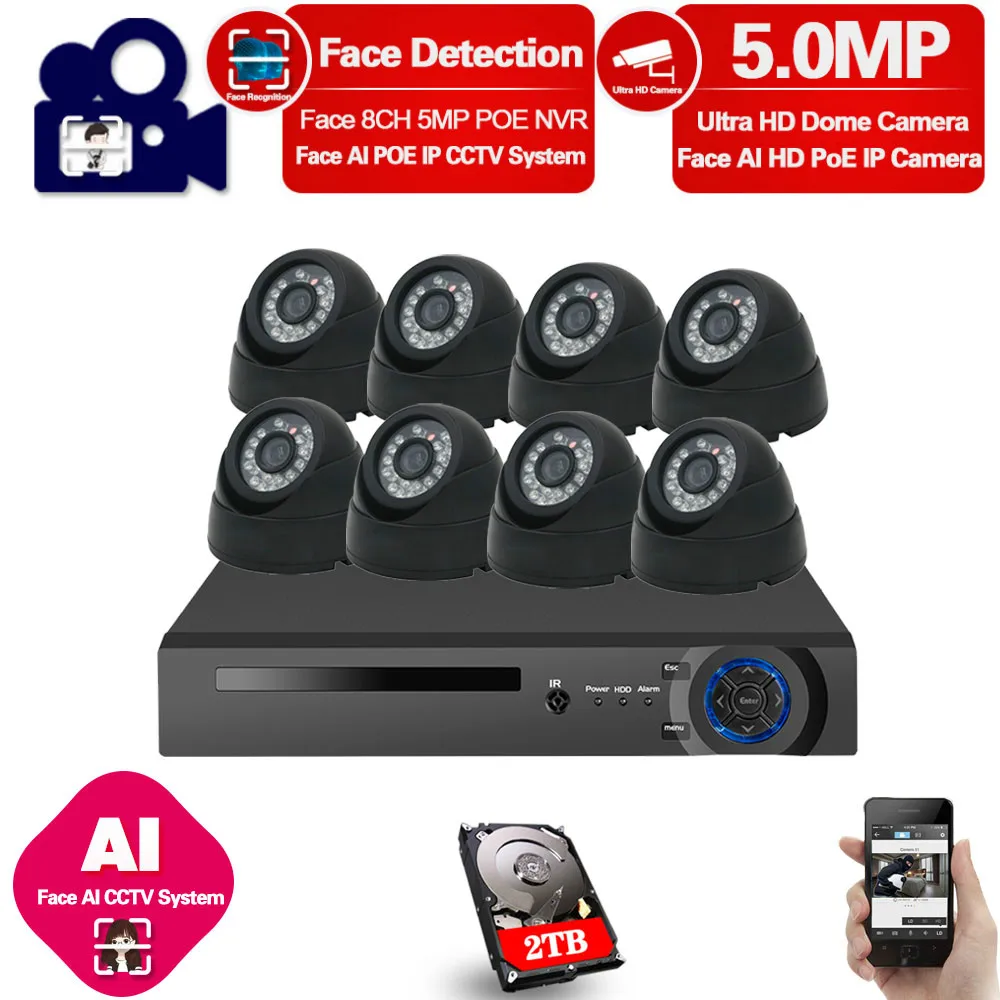 

Home Poe Cctv Security System Kit Nvr 8ch Outdoor Waterproof Video Surveillance Cameras 5mp Poe Ip Camera System Full Set Onvif