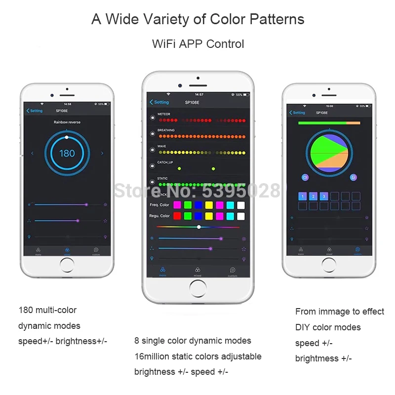 Wi Fi APP контроллер SP108E обычно используется в WS2812BWS2811SK6812 DMX512 светодиодная полоса