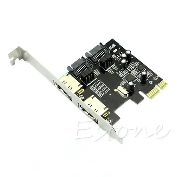 

2020 New 2 Ports Esata PCI-E PCI Express 6Gbps to SATA 3.0 SATA III ASM106 Card Adapter
