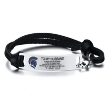 Нержавеющая сталь Мужской Braceelt кожаный браслет персонализированные для моего мужчины подарки для папы