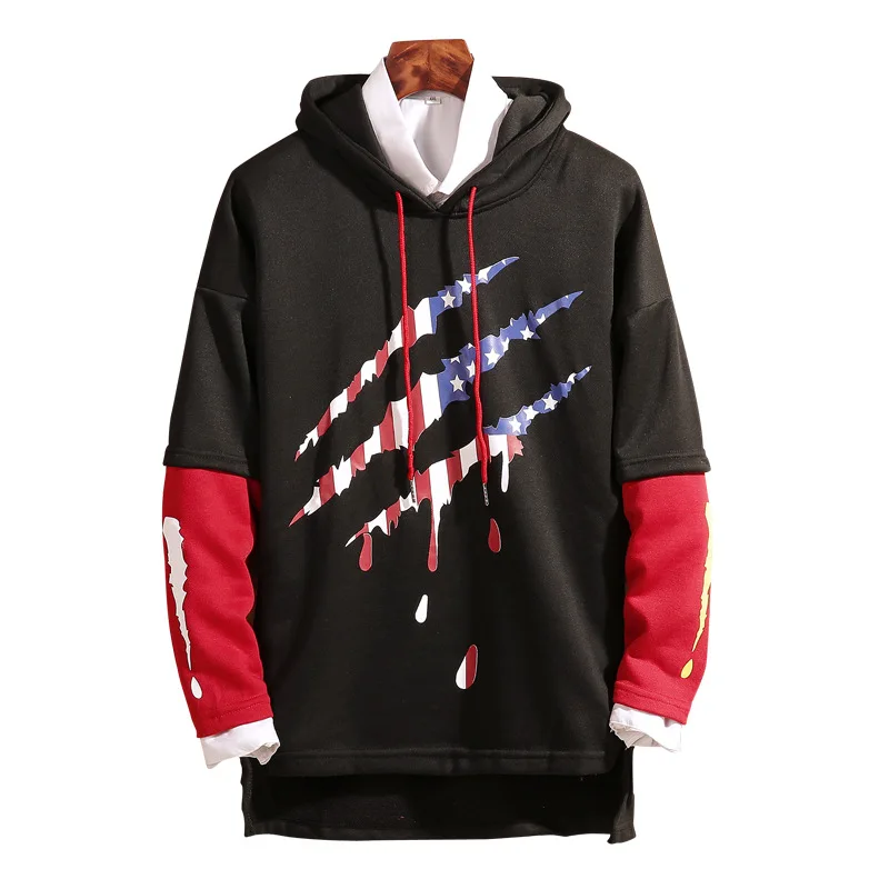 

Men's Tops Fall 2020 New Casual Hoodie Scratch Color Stitching Hoodie Men's Casual Sports Fitness Outdoor Running Jacket