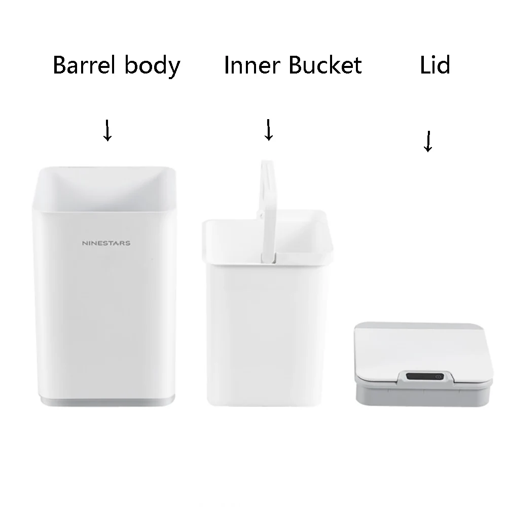  Ninestars 10L IPX3 waterproof dustbin sensor household smart trash bin touchless trash can from xia