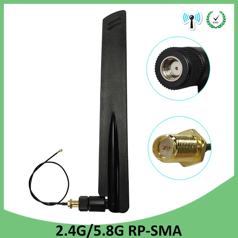 2 шт. 4 ГГц 5G Гц 5 8 GHz антенна реальные 8dBi RP-SMA Dual Band 4G 8G Wi-Fi антенны SMA типа мама + 21 см