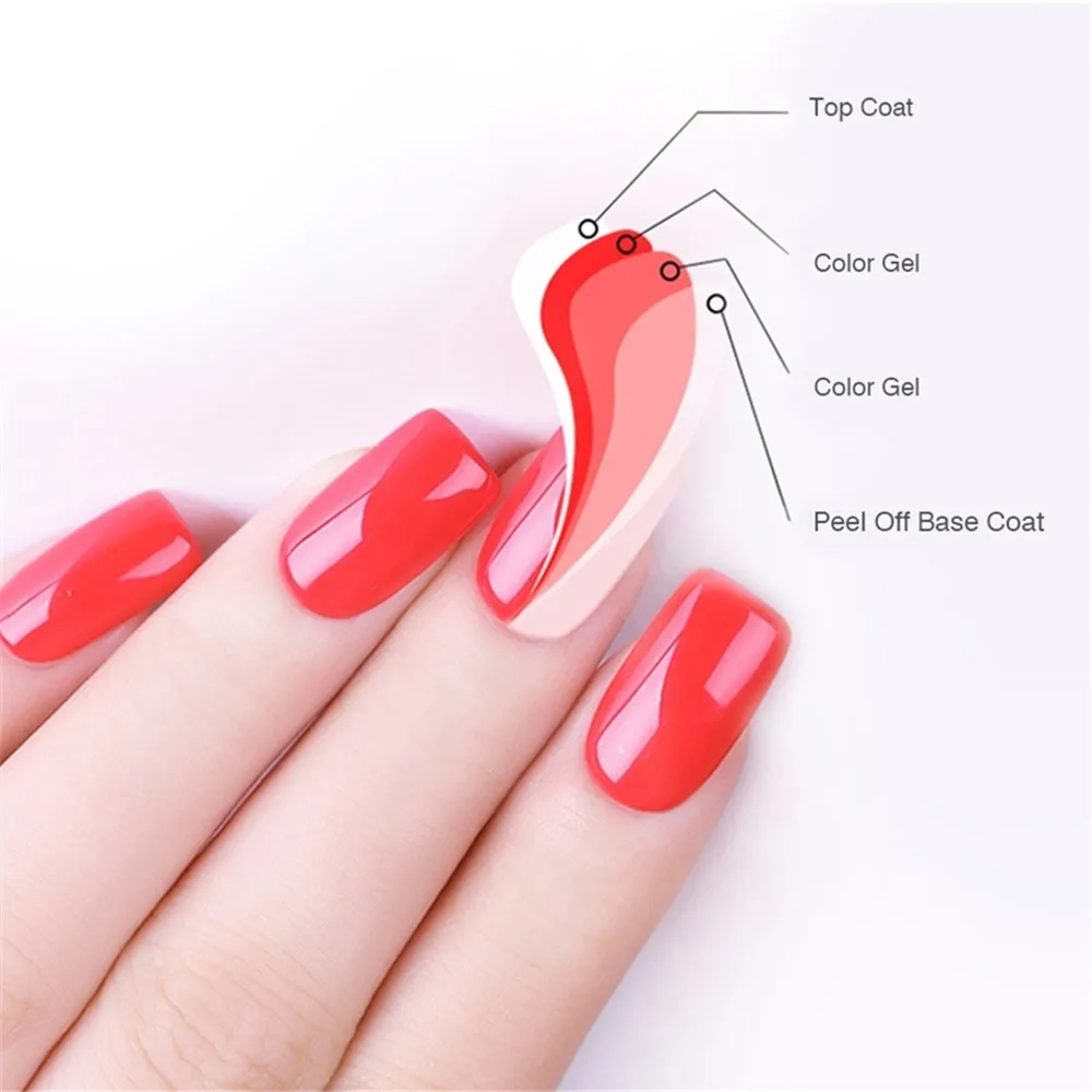 Base Coat Peel Off Base Nail Coat Soak Off UV Nail Gel Semi Permanent Led Foundation Base Coat Lacquer Skin Care Clean Manicure