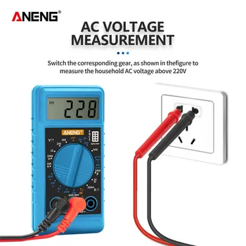 ANENG Mini Digital Multimeter electric tester meter multimetro transistor capacitor component tester auto range multimeter zeast vc97 digital multimeter 3 3 4 capacitor frequency tester meter professional electric leads instruments lcd probe