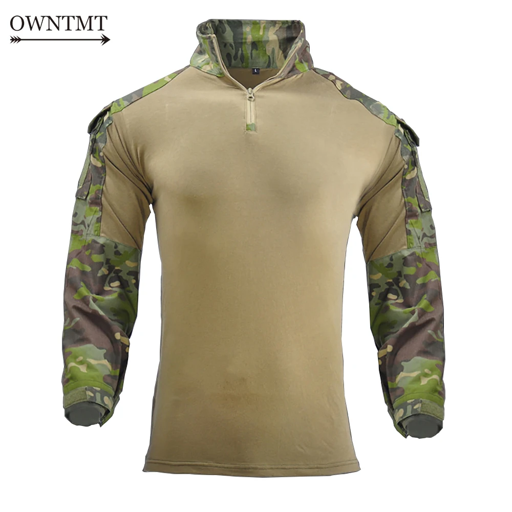 Man Multicam T-shirts Army Camouflage Combat Tactical T Shirt Military Men Long Sleeve T-Shirt Airsoft Top Tees Male Clothing |