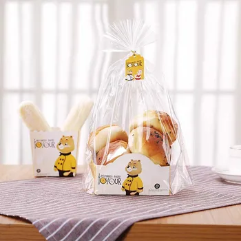 

10pcs Disposable Dessert Cake Cup Creative Birthday Party Bread Paper Cup Transparent Plastic Bags Carton Baking Packaging Bags