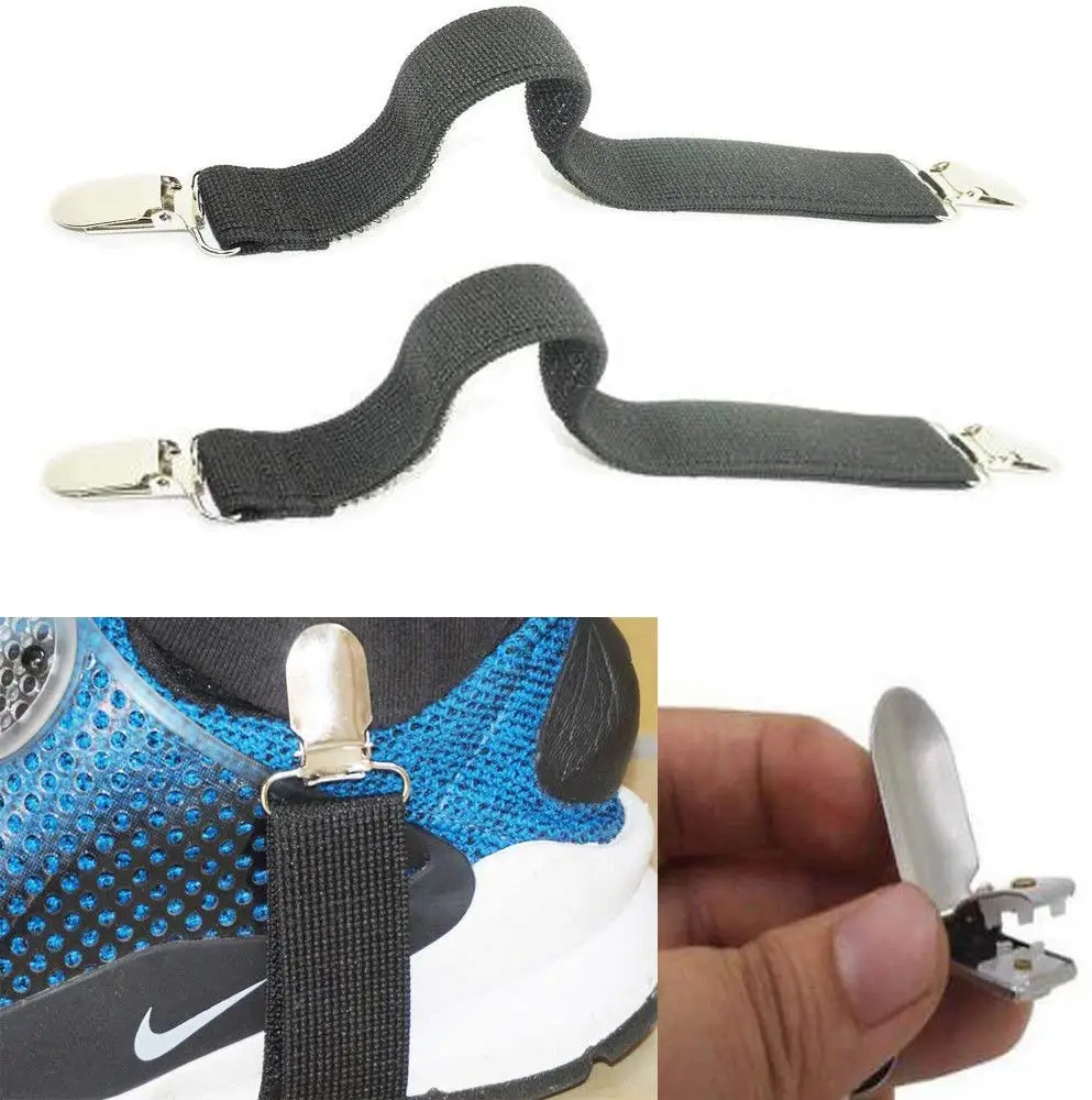 4-pcs Elastic Adjustable Women's Boot Straps Pant Clips Stirrups & Leg Straps 