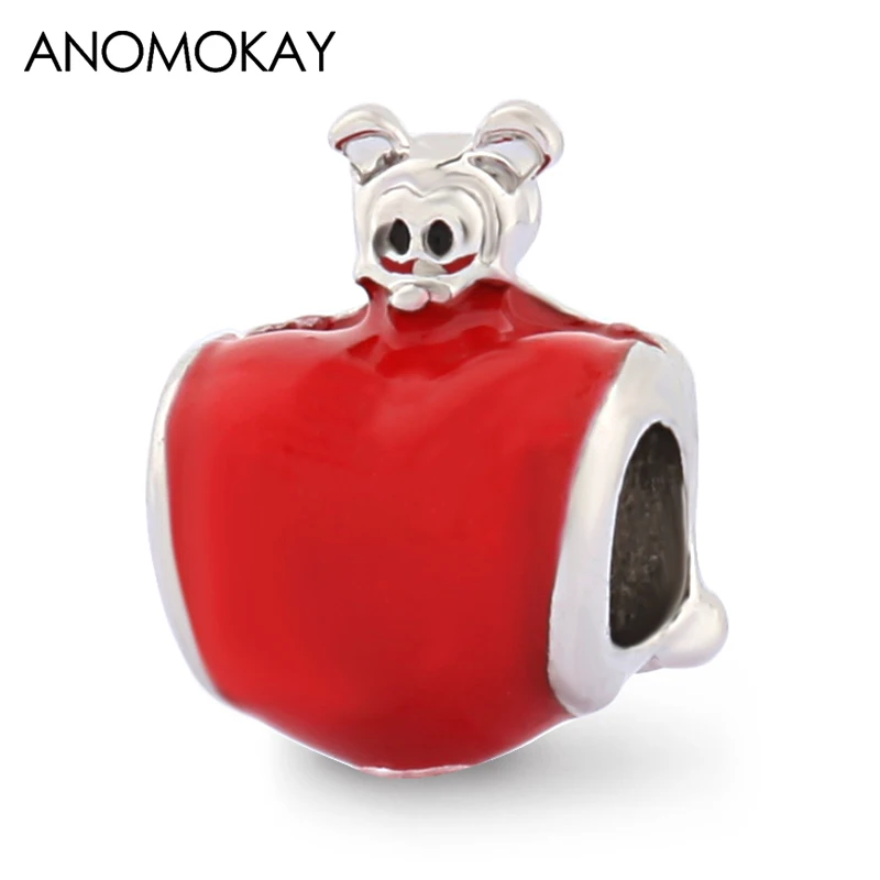 Anomookay новинка 2019 красные эмалированные кулоны с обезьянкой подходят для браслета