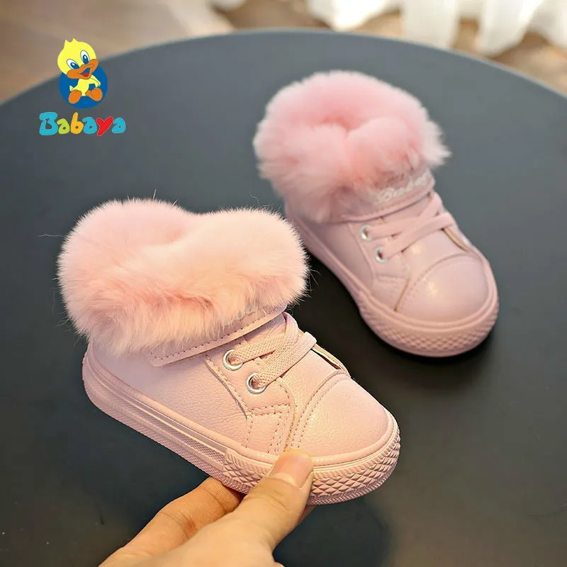 Детская зимняя обувь для детей 1-2-3 лет, г. Зимние ботинки с бархатом, Новая Модная хлопковая теплая детская обувь с хлопчатобумажными стельками для малышей