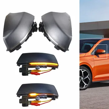 

For VW Volkswagen Polo MK5 Facelift 6C 14-17 6R 2009-2013 LED Side Wing Rearview Mirror Dynamic Turn Signal Indicator Blinker