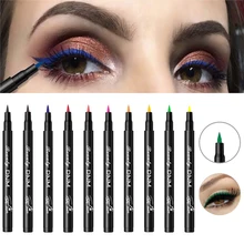 12 цветов, цветная жидкая подводка для глаз, карандаш, водостойкий, стойкий, быстро сохнет, черный, зеленый, синий, косметическая подводка для глаз, ручка, инструменты, косметика
