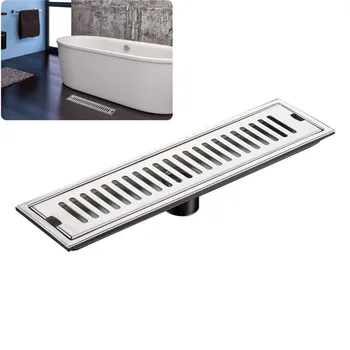 

304 Stainless Steel Floor Drain Gate Waste strainer Cover Anti-odor long Linear drainage Channel for hotel bath kitchen hardware