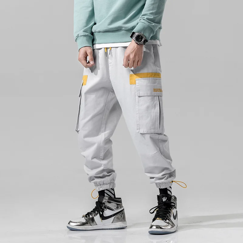 9818 gray ICPANS хип-хоп повседневные спортивные штаны уличная Harajuku модные брюки с боковой молнией накладные карманы шаровары, штаны для бега мужские - Цвет: 9818 gray