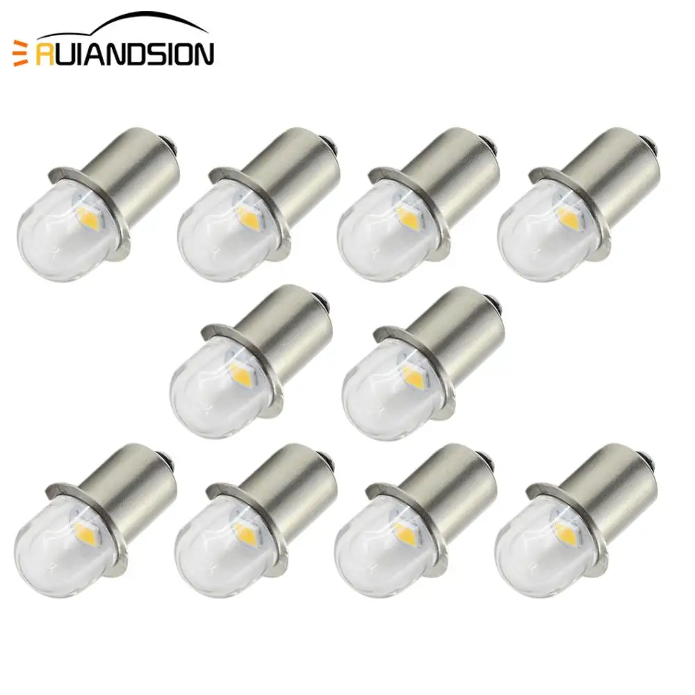 10x RUIANDSION Flash светильник 3V 6V P13.5S 1SMD 2835 Мини яркий светодиодный аварийный светильник, рабочий светильник, Сменные лампы, теплый белый