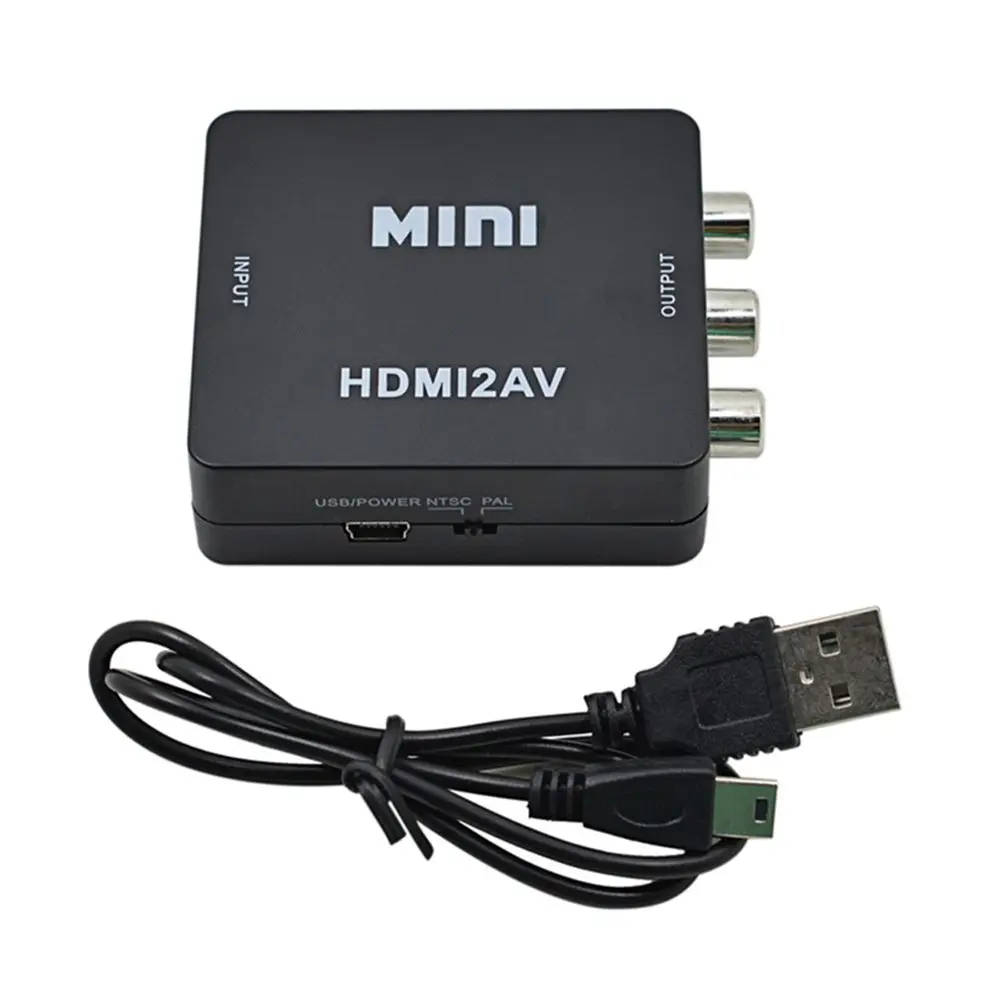 

HDMI To RCA AV/CVBS Adapter Support HD 1080P Mini HDMI2AV Video Converter BOX