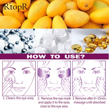 RtopR Vitamin C Hydrating Eye Mask Anti Wrinkle Remove Dark Circles Eye Bags Moisturizing Whitening