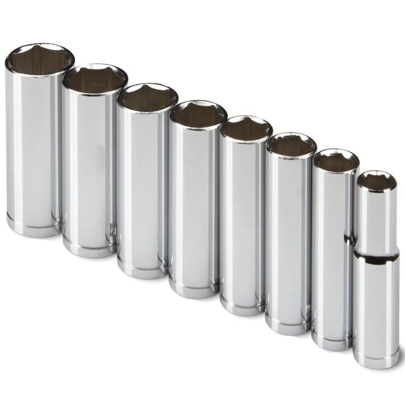 

8pcs/set Non Slip 10mm-19mm Socket Wrench Professional Drive Deep Assembly Kit
