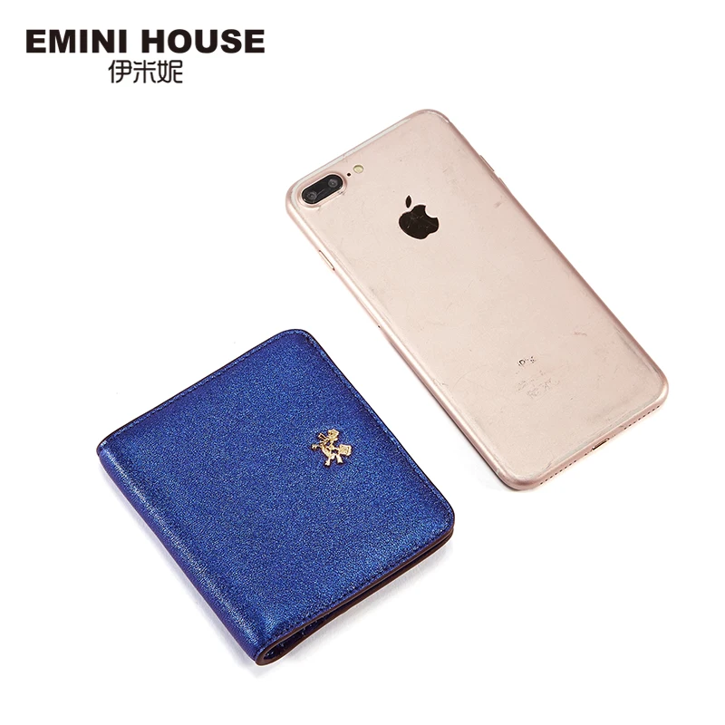 EMINI HOUSE, 5 цветов, модные женские короткие кошельки из овечьей кожи, кошелек из натуральной кожи, мини-Роскошный кошелек на молнии для монет, дорожный кошелек