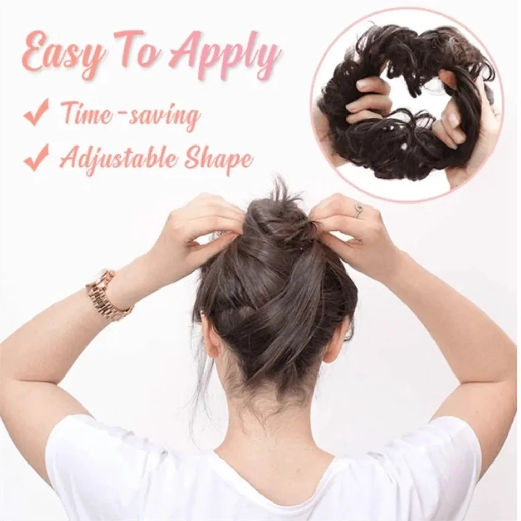 Наращивание волос Scrunchie новейшая мода для женщин девочек кудрявые грязные пучки волос кусок Updo покрытие поддельные настоящие как человеческие Лидер продаж# L10
