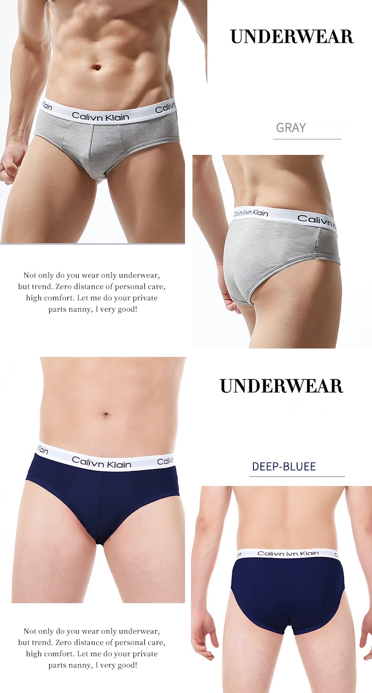 Calivn Klain Letter Printing Cotton Men Briefs Underwear Breathable Male Panties 3D-Pouch Underpants Slip Homme Cueca Tanga hot mens underwear