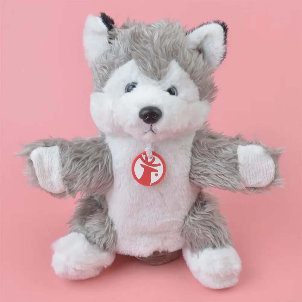 Husky Dog ручная кукла обучающая плюшевая игрушка, ягненок чучела ребенок/дети развивающая кукла игрушка подарок