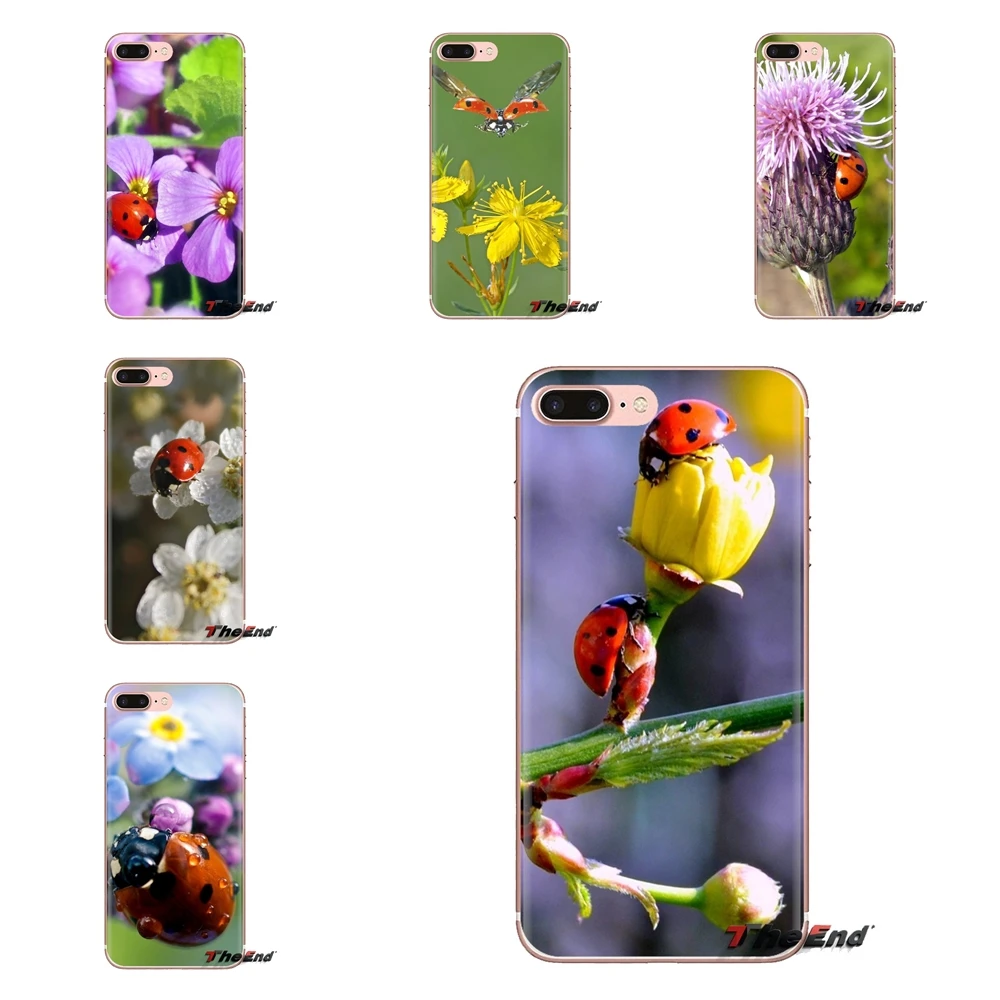 For Xiaomi Redmi 4 3 3S Pro Mi3 Mi4 Mi4i Mi4C Mi5 Mi5S Mi Max Note 2 Macro Ladybug Flower Soft Transparent Shell Covers |