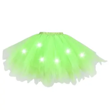 

Womens Pleated Tulle Tutu Skirt Pointed Layered Candy Color Irregular Petticoat L9BE