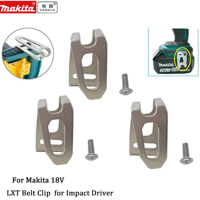 3pcs NEW Makita 18V LXT BELT CLIP/HOOK for Impact Driver, Compact & Hammer Drill luckymarche signature stripe compact belt bag qxbax22511nyx