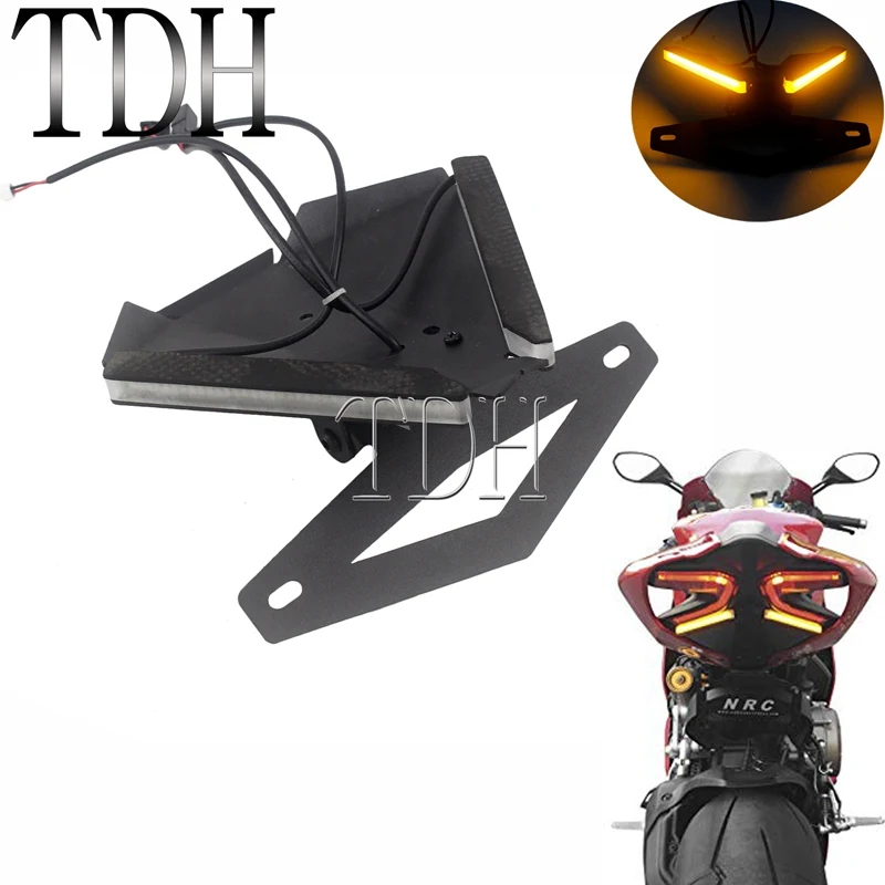 

2012-2019 LED Indicator Complete Fender Eliminator Kit Tail Tidy Licence Plate Bracket for Ducati 1199 1299 899 959 Panigale RS