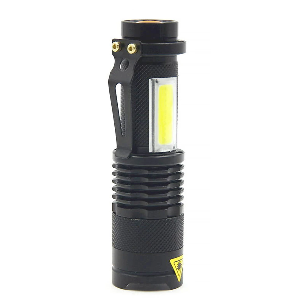 MOONBIFFY фонарик Портативный мини зум 3800LM XML Q5 + COB LED фонарь Применение AA 14500 Батарея