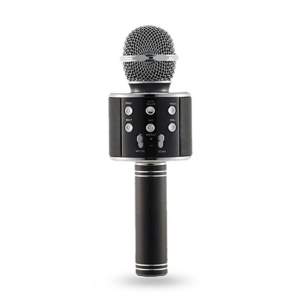 black Bluetooth беспроводной микрофон для караоке портативный мини домашний KTV для воспроизведения музыки и пения динамик плеер селфи телефон ПК - Цвет: black