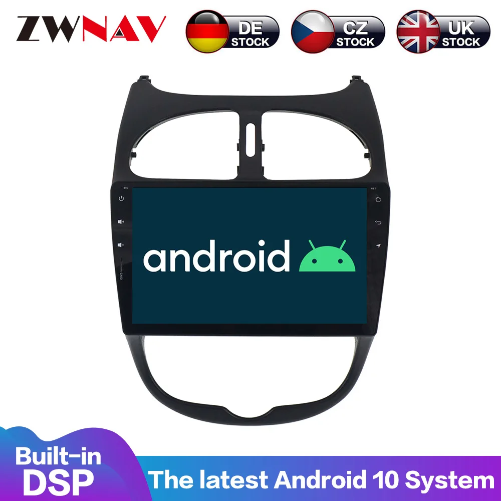 

Android 10.0 4G+64GB Car GPS Navigation for Peugeot 206 2000-2016 car Auto Stereo Head Unit Multimedia Player Radio Recorder dsp