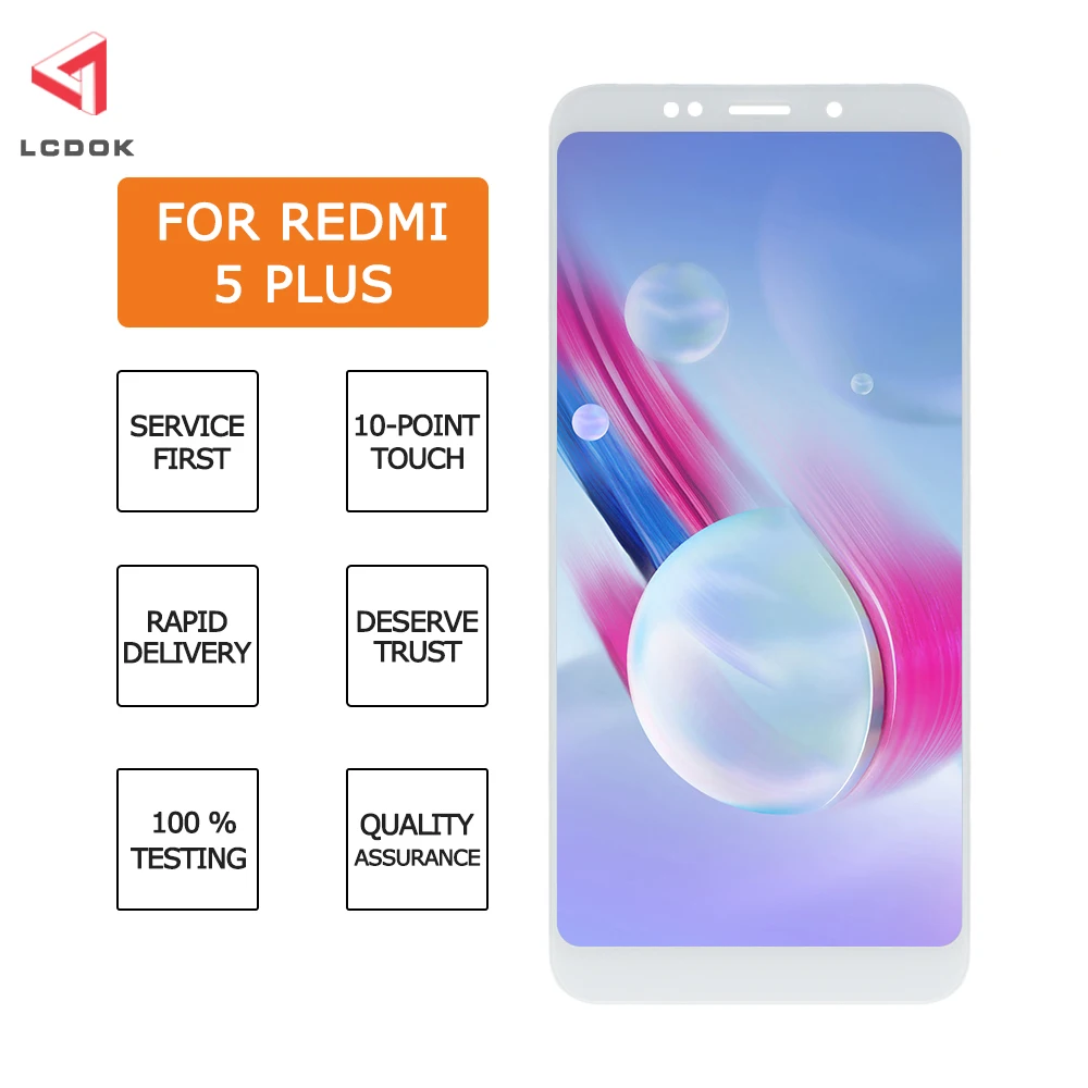 ЖК-дисплей для Xiaomi Redmi 5 Plus 100% тестирование дигитайзер сенсорного экрана в сборе